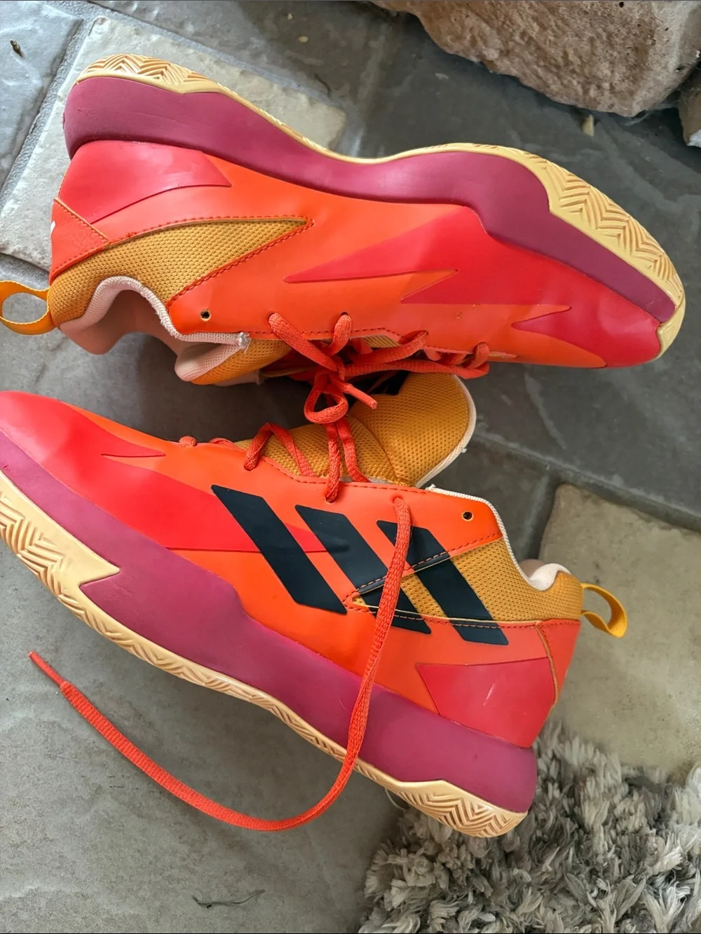 Adidas orange athletic shoes